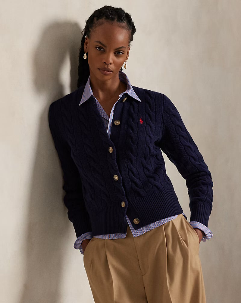 Ralph Lauren Cable-knit Wool Cashmere Cardigan