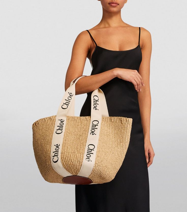 Chloe Large Woody Straw Basket Bag