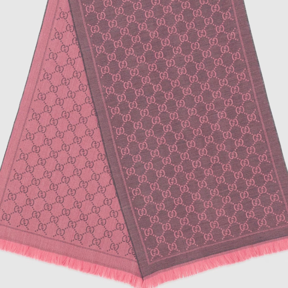 Gucci GG logo reversible wool scarf