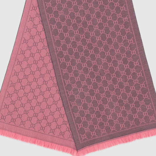 Gucci GG logo reversible wool scarf