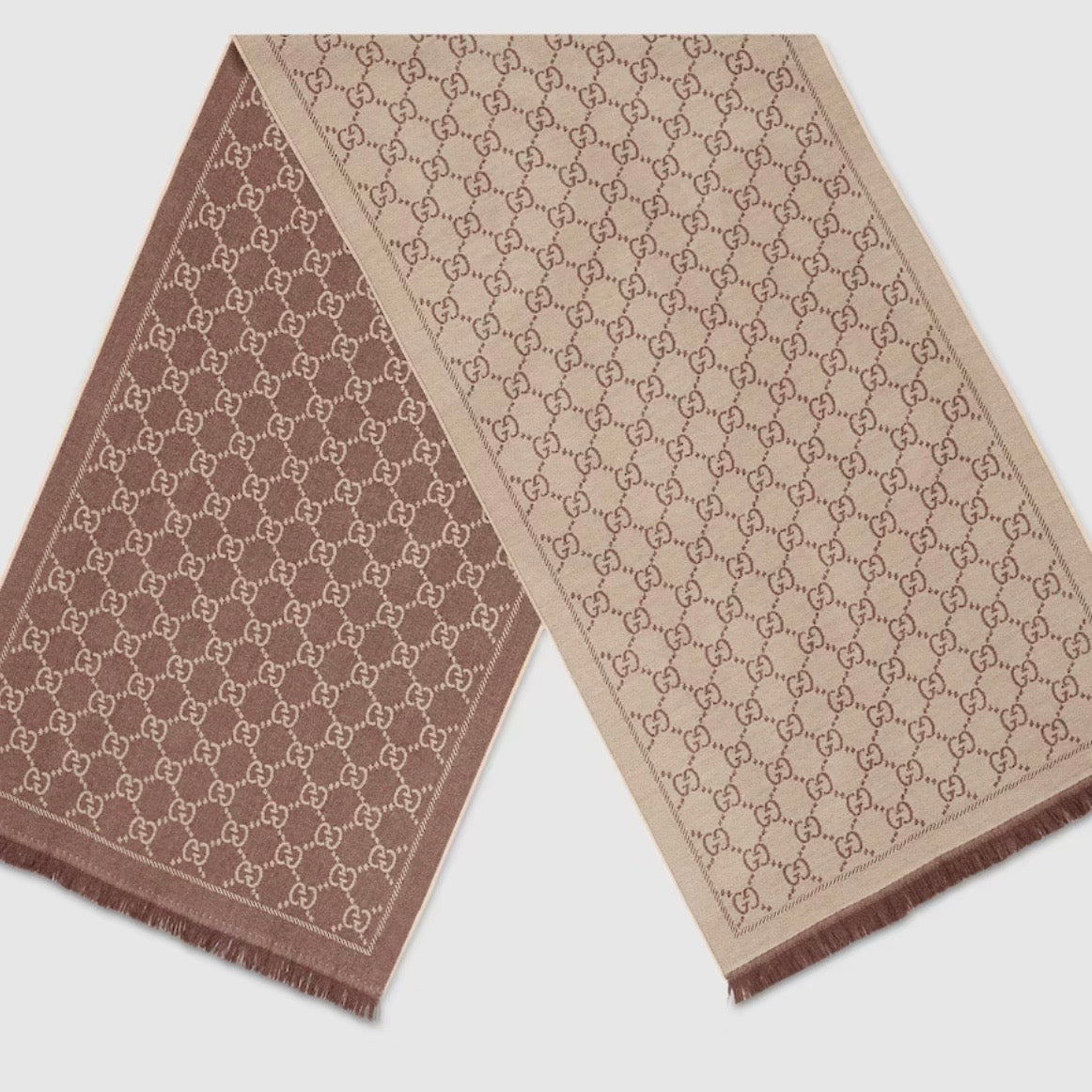 Gucci GG logo reversible wool scarf