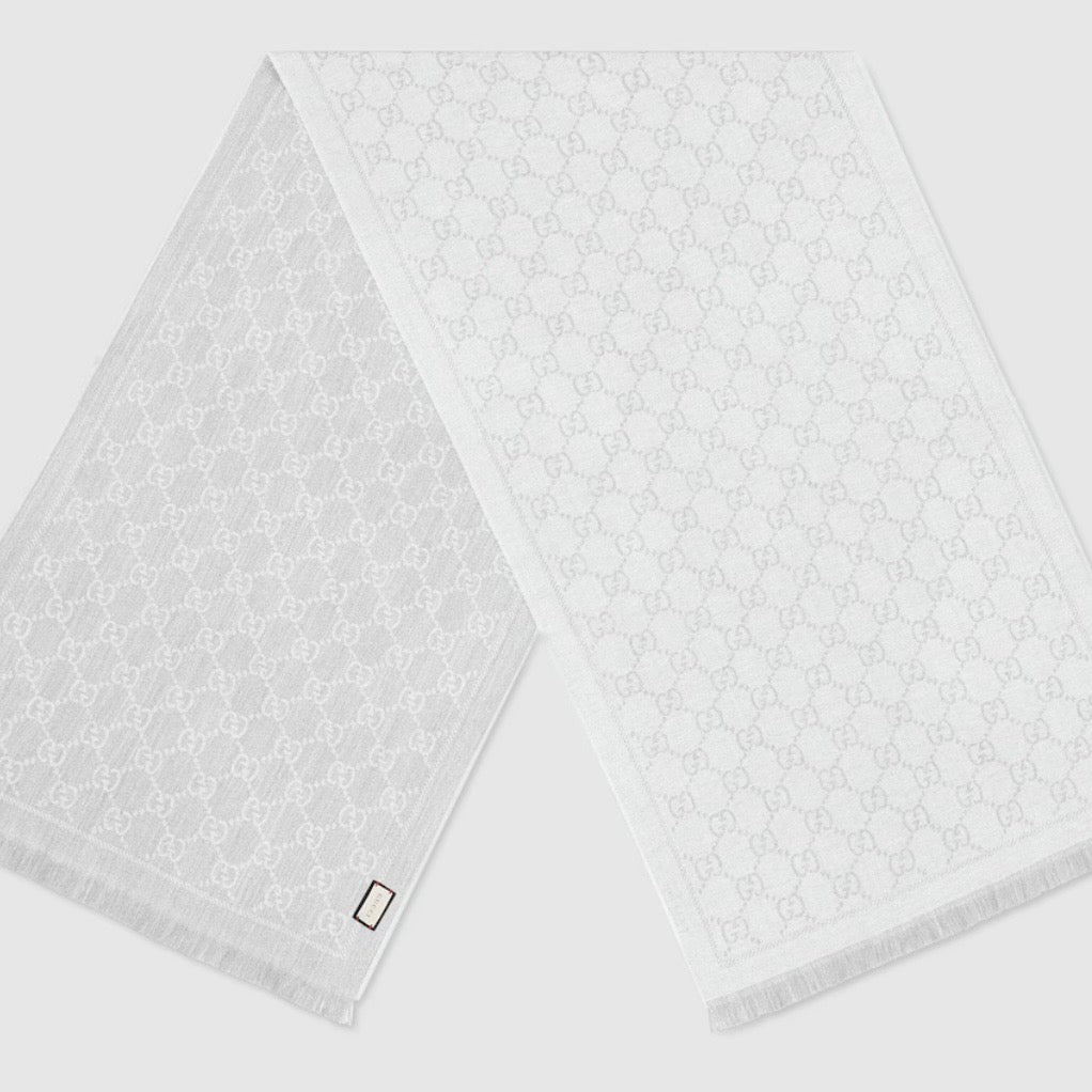 Gucci GG logo reversible wool scarf