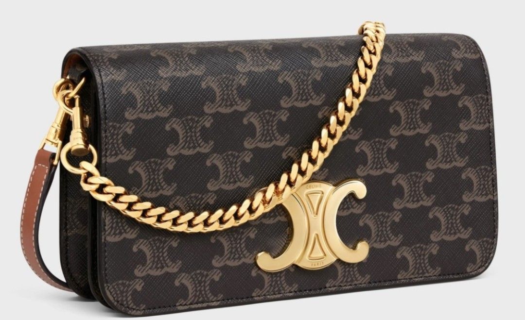 Celine Triomphe Multi Pochette tan monogram ready stock