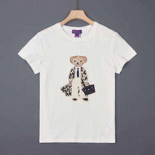 Ralph lauren cotton embroidered polo bear tee