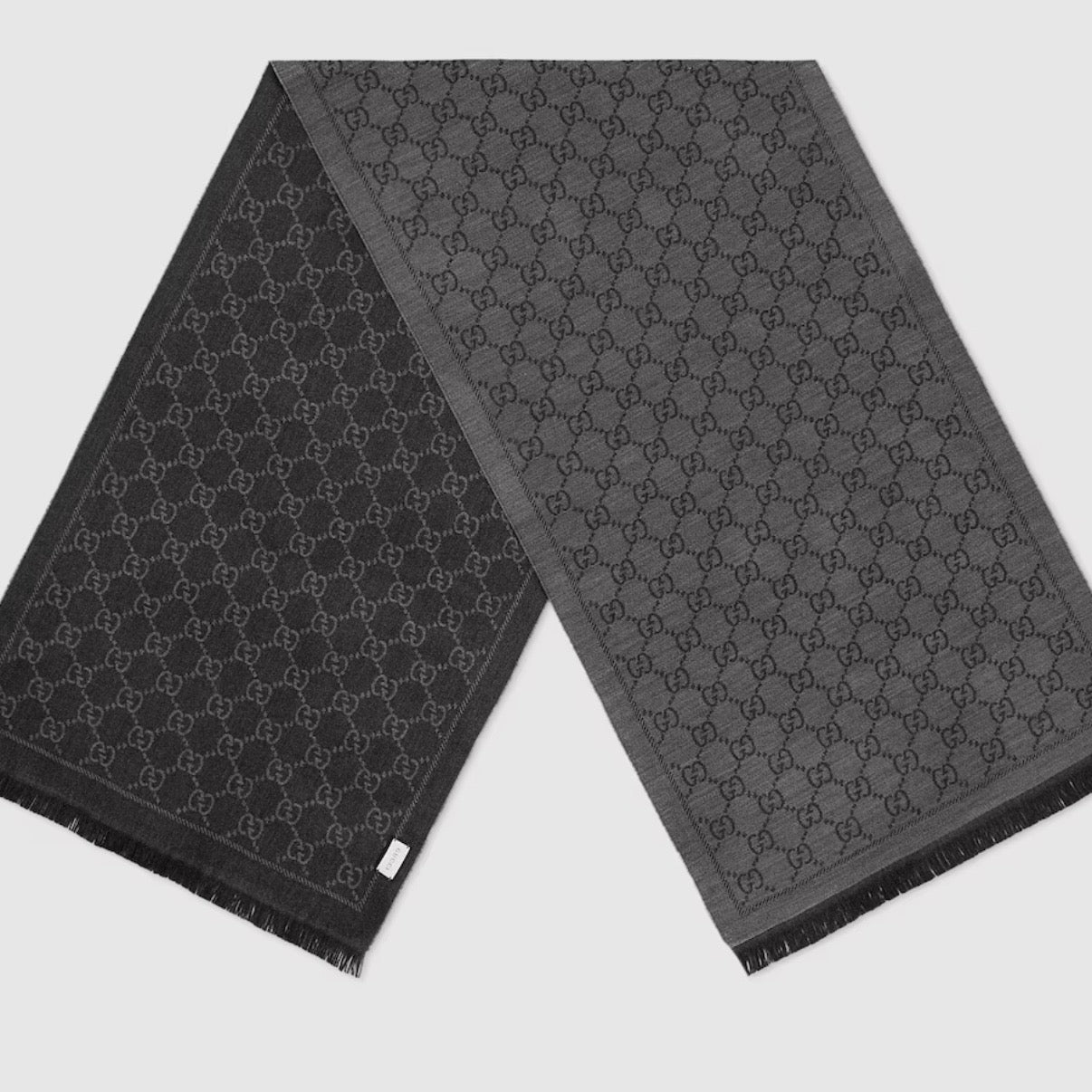 Gucci GG logo reversible wool scarf