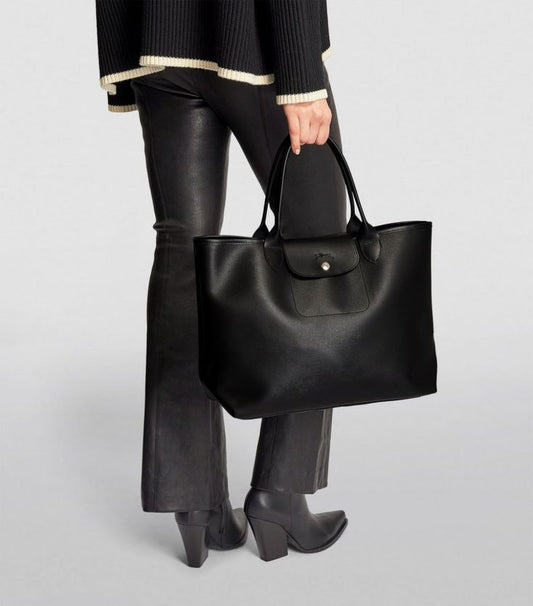Longchamp Large City Leather Tote
