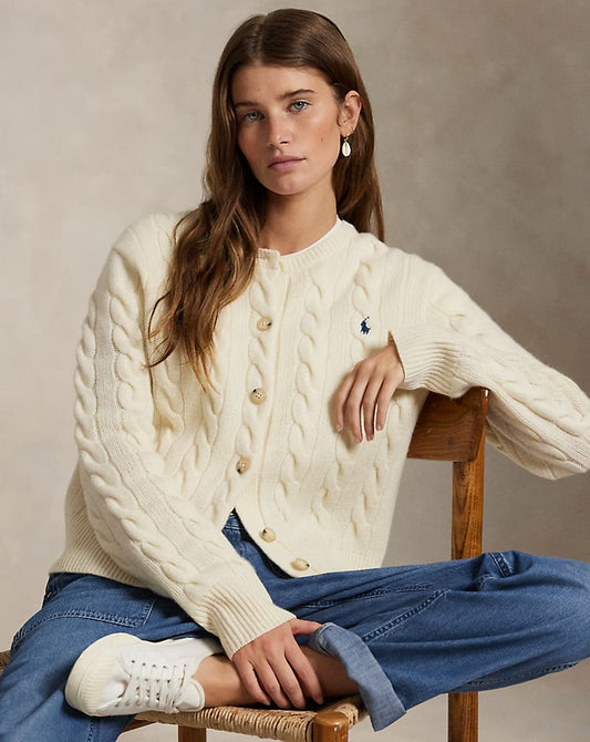 Ralph Lauren Cable-knit Wool Cashmere Cardigan