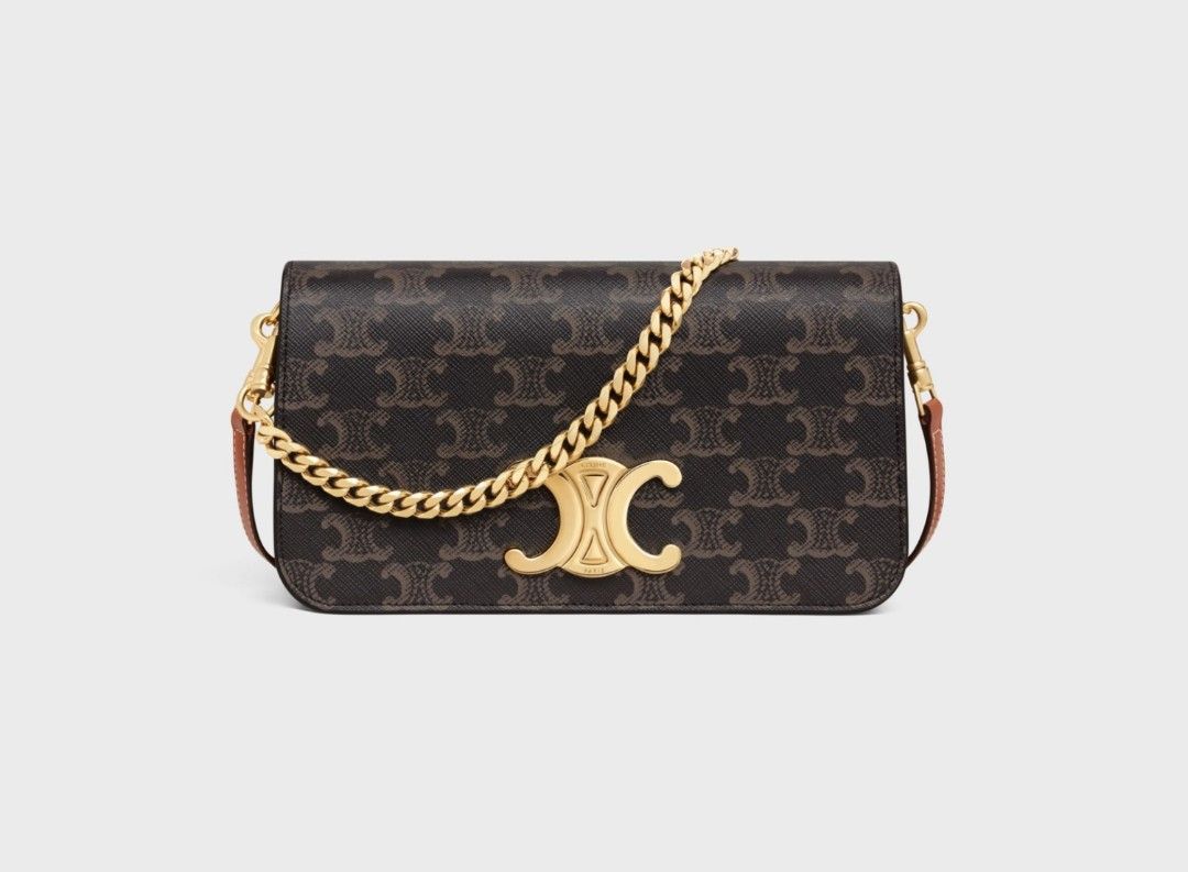 Celine Triomphe Multi Pochette tan monogram ready stock