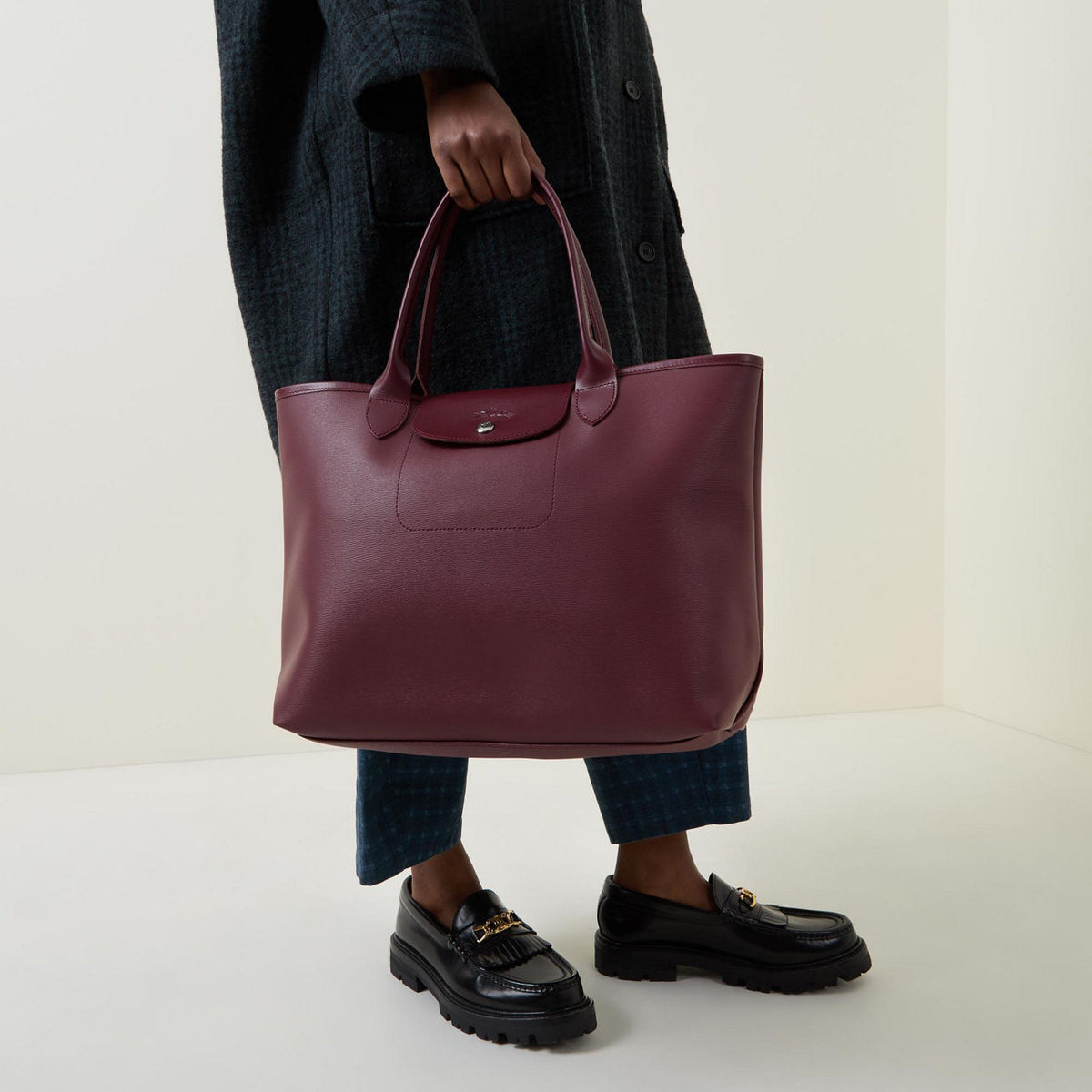 Longchamp Large City Leather Tote