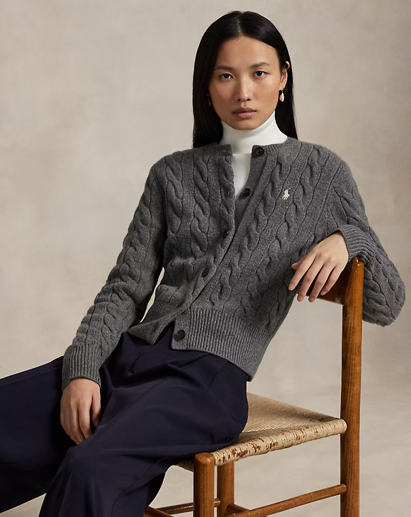 Ralph Lauren Cable-knit Wool Cashmere Cardigan